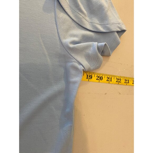Ann Taylor Factory Light Blue Short Sleeve Top Medium - Picture 6 of 9
